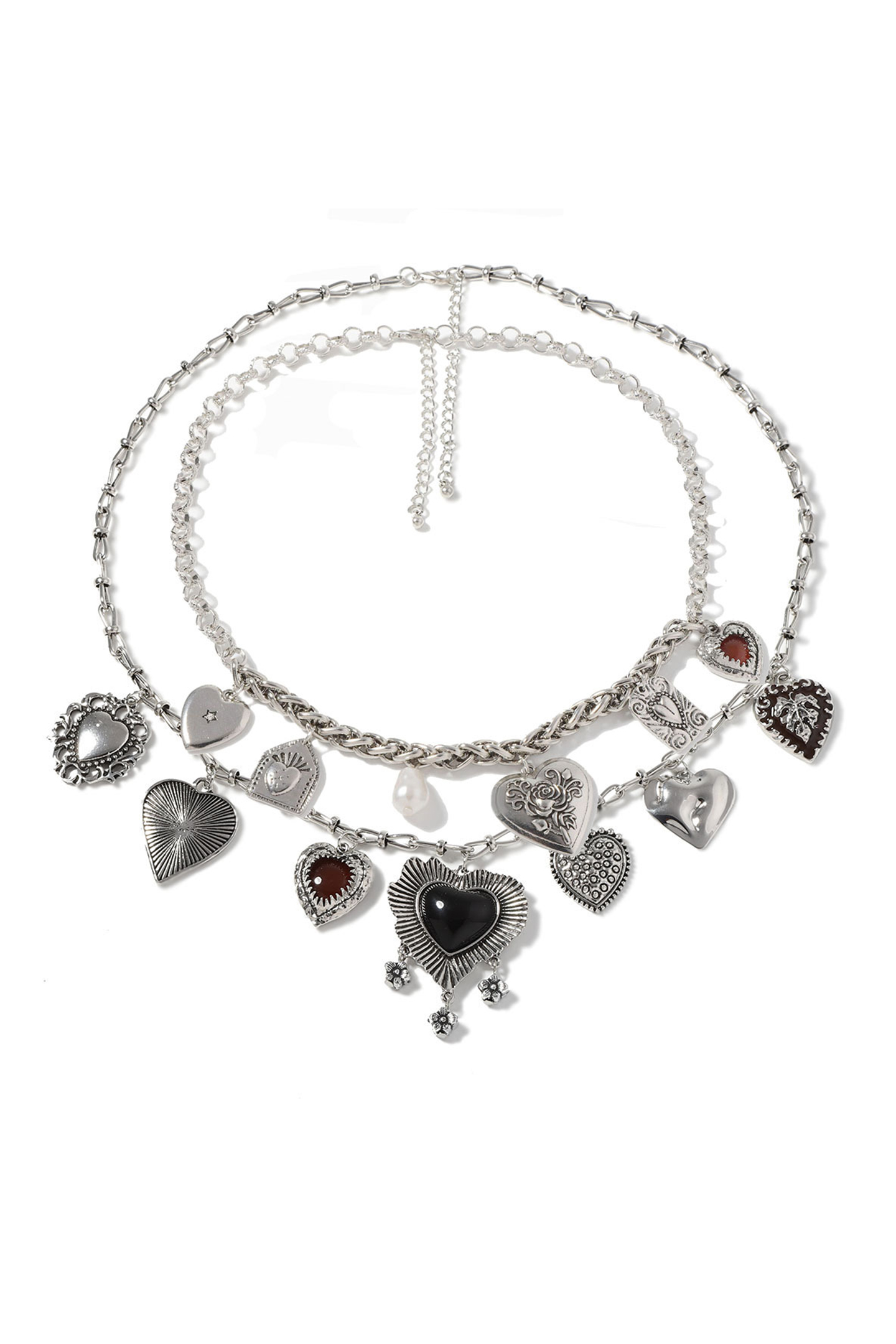 Two-Pack Irregular Heart Necklace Set-purelyfable
