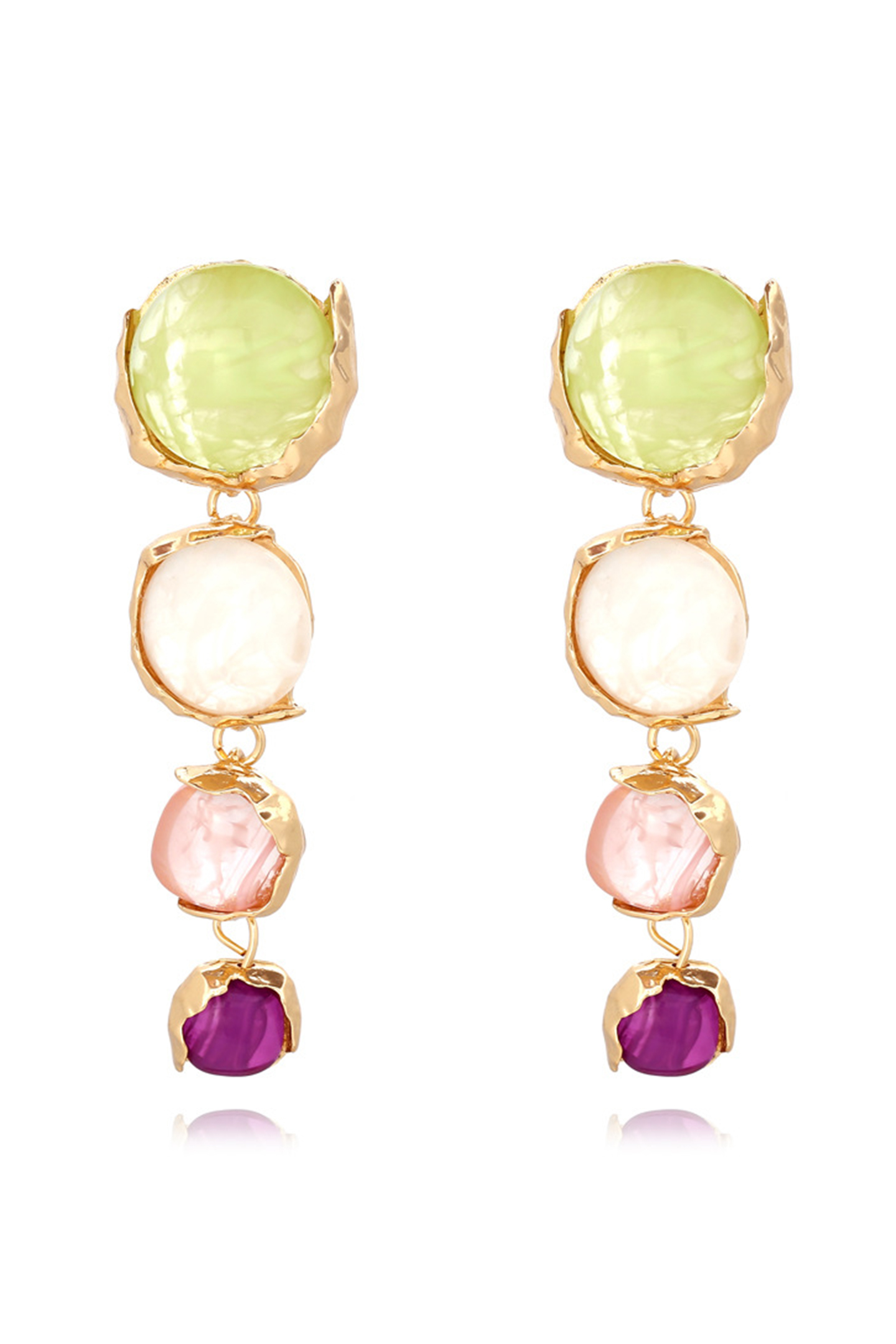 Irregular Gemstone Drop Earrings-purelyfable