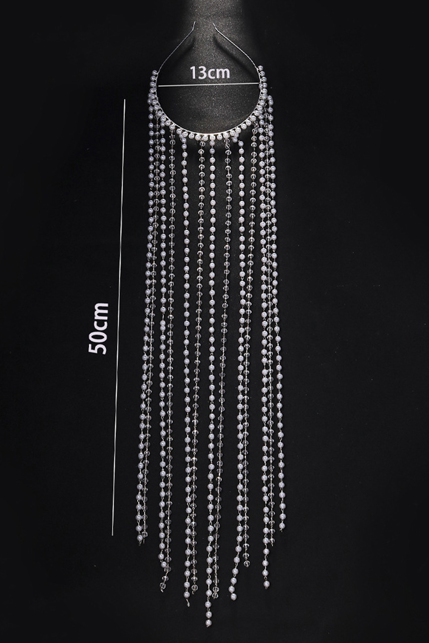 Crystal Pearl Tassel Headband-purelyfable
