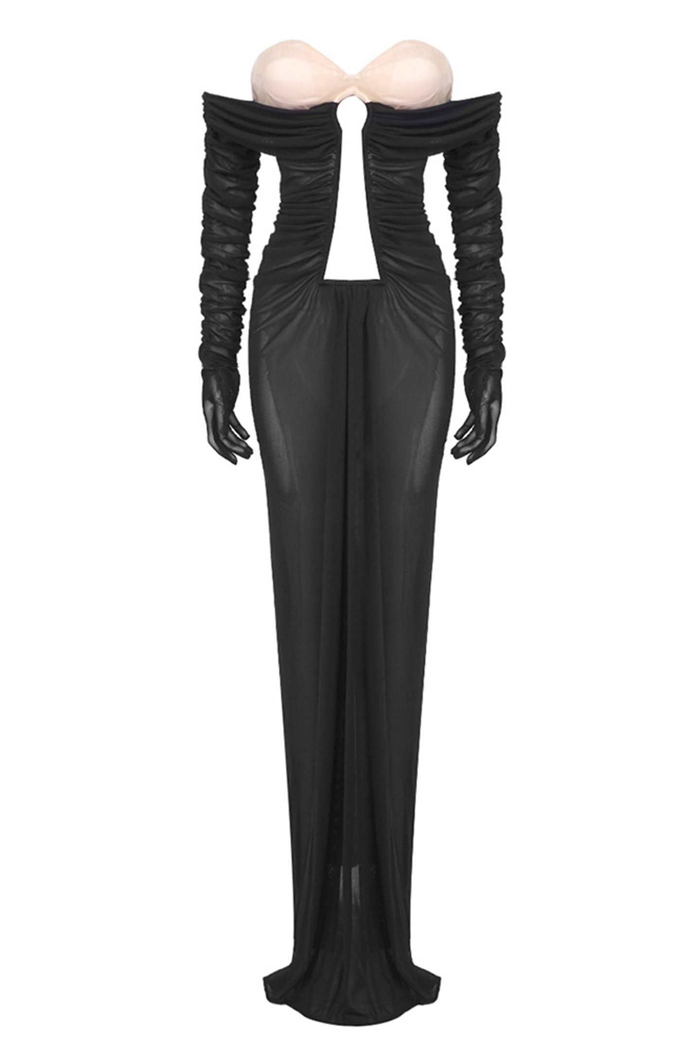 Amanda Off Shoulder Keyhole Maxi Dress-purelyfable