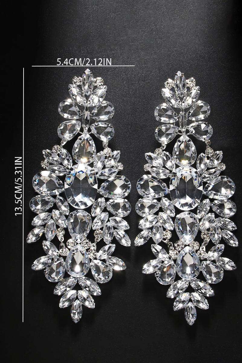 Oversize Crystal Drop Earrings-purelyfable