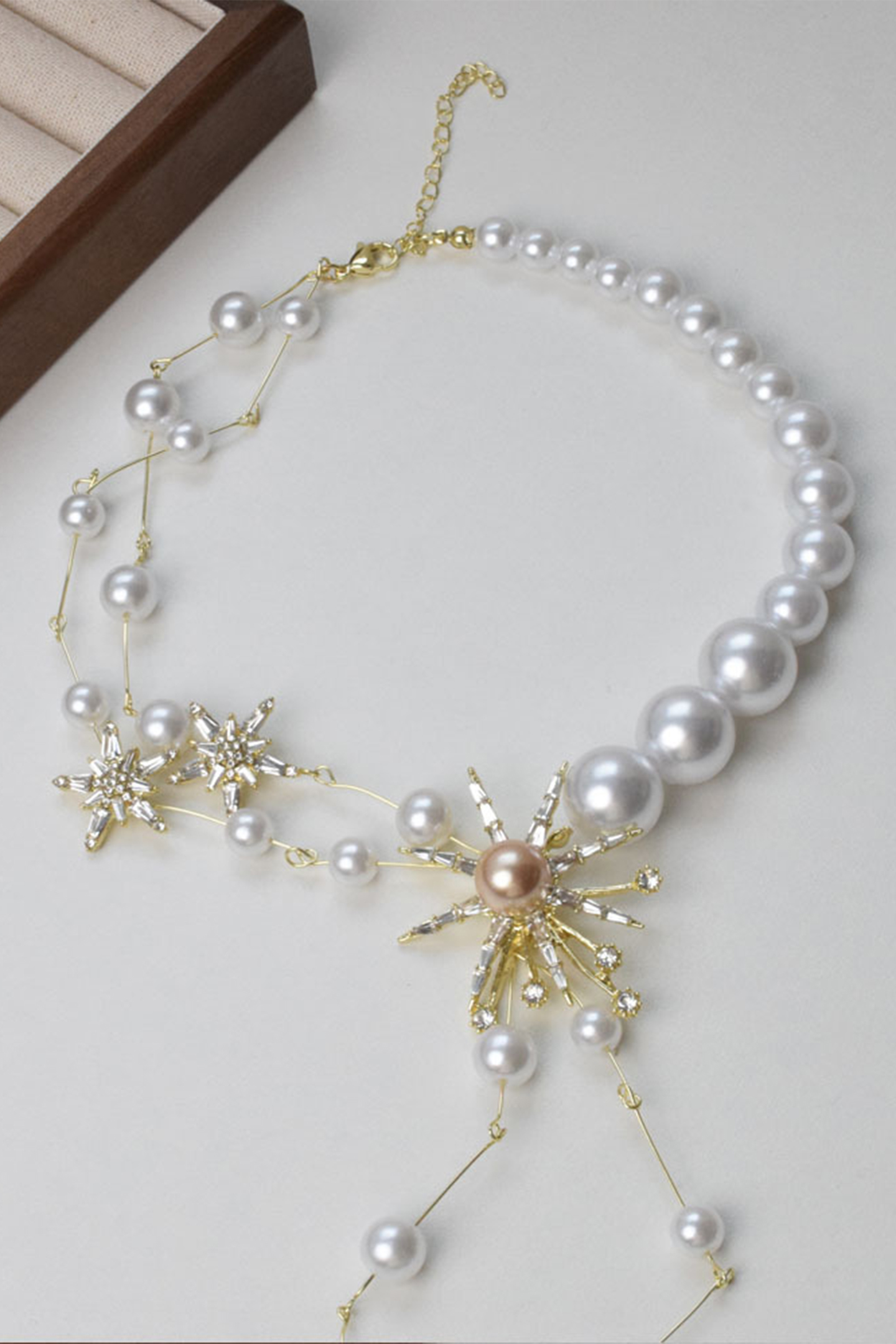 Starlight Pearl Tassel Necklace-purelyfable