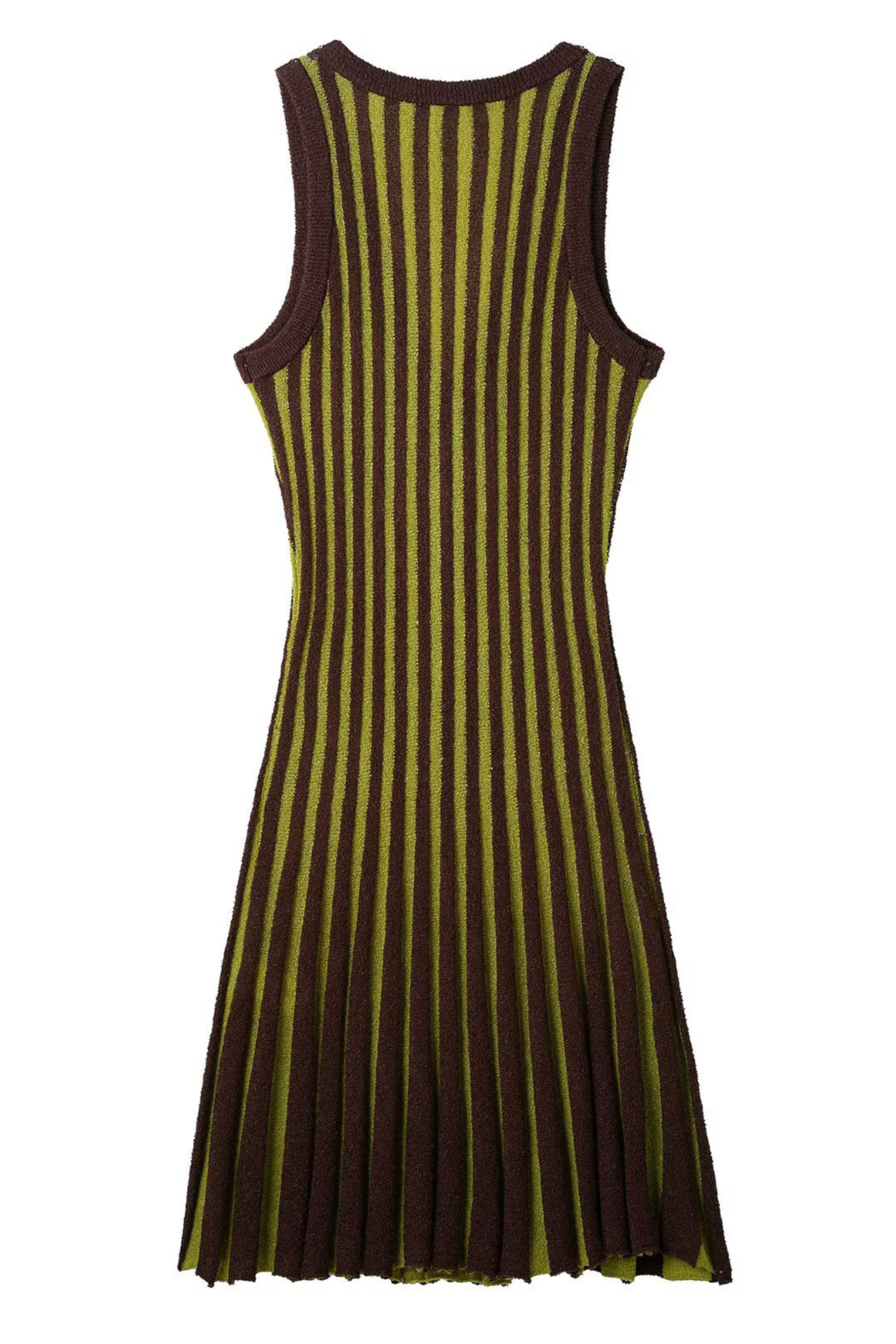 Amanda Striped V-Neck Knit Mini Dress-purelyfable