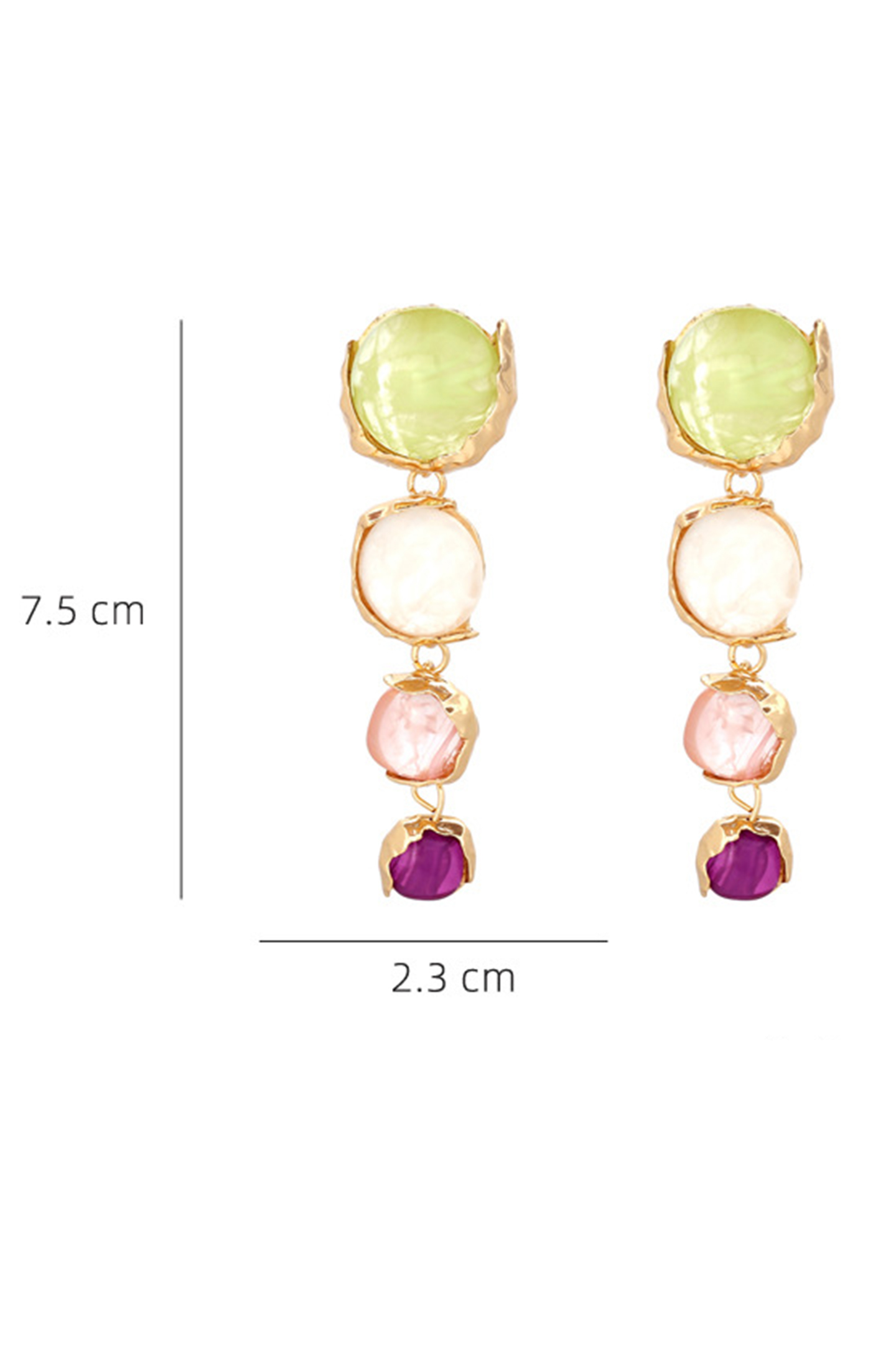 Irregular Gemstone Drop Earrings-purelyfable