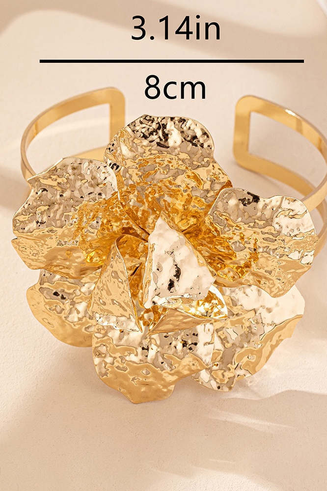Metal Flower Arm Cuff-purelyfable