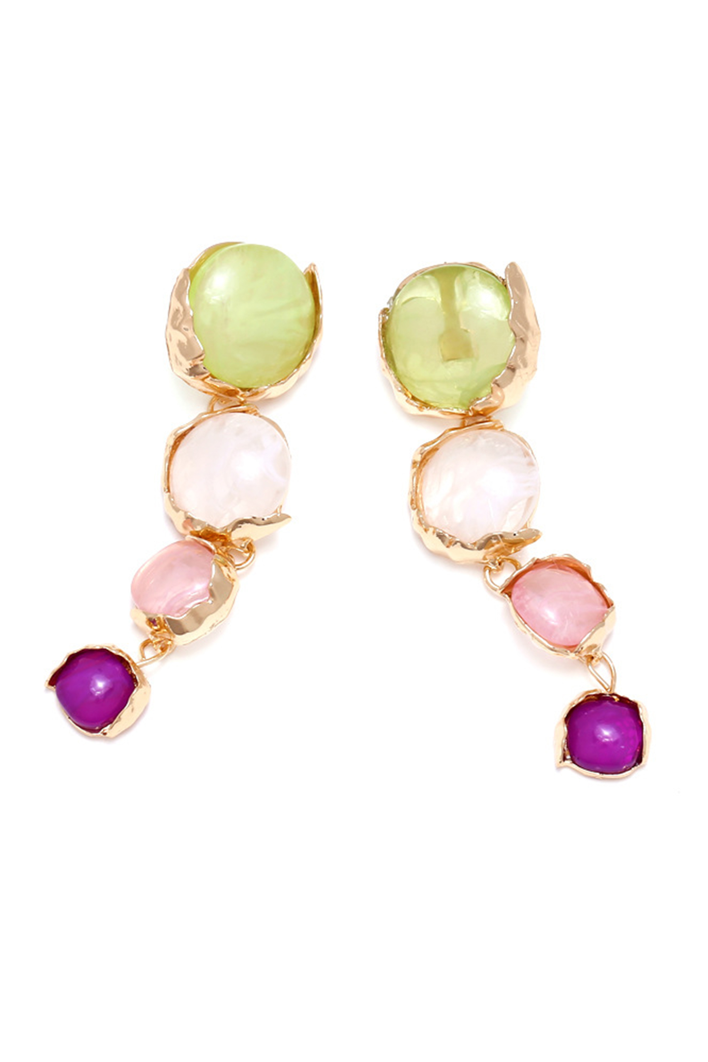 Irregular Gemstone Drop Earrings-purelyfable