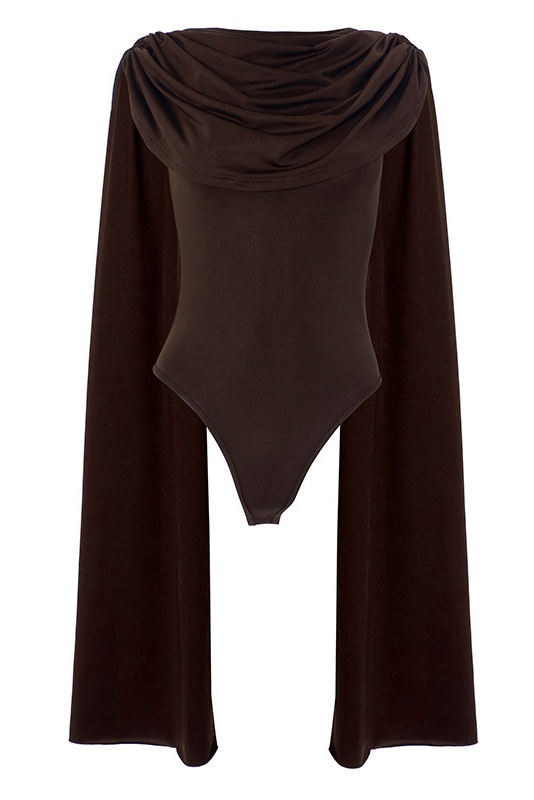 Agatha Cap Sleeve Drape Bodysuit-purelyfable