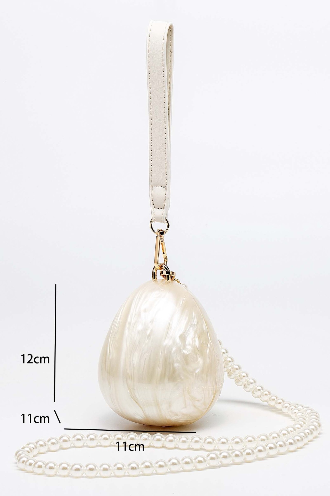 Pearl Strap Egg Bag-purelyfable