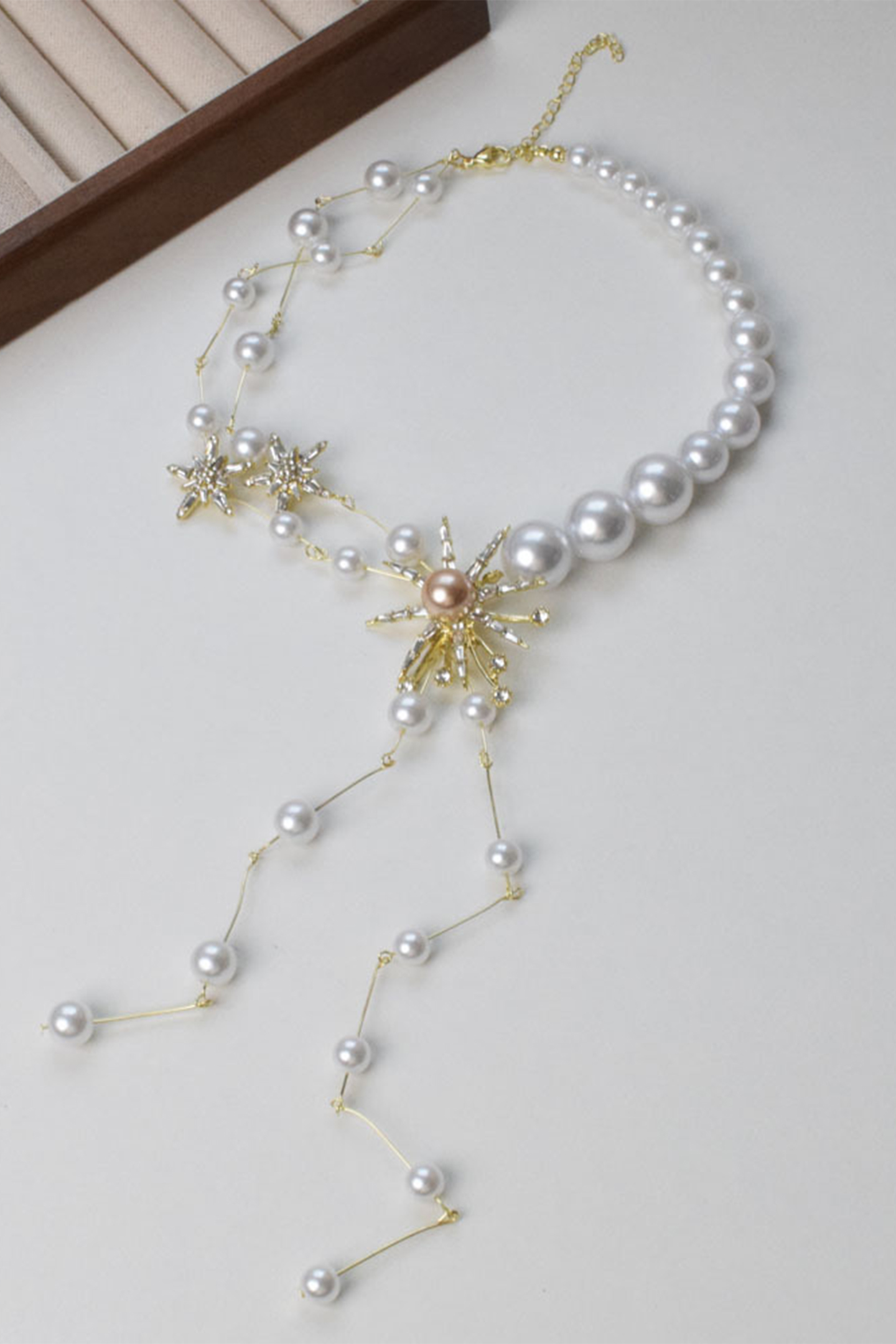 Starlight Pearl Tassel Necklace-purelyfable