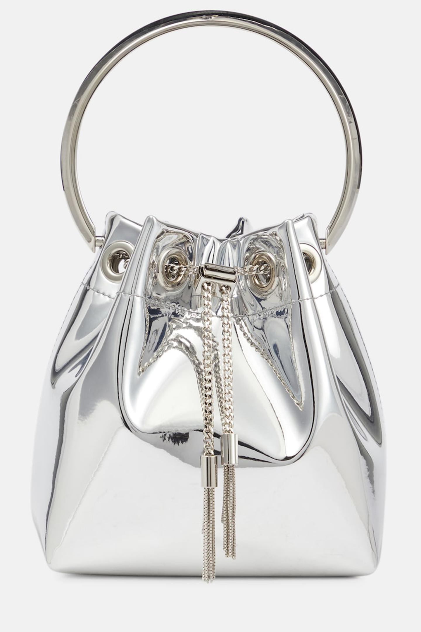 Metallic Round Handles Bucket Bag-purelyfable
