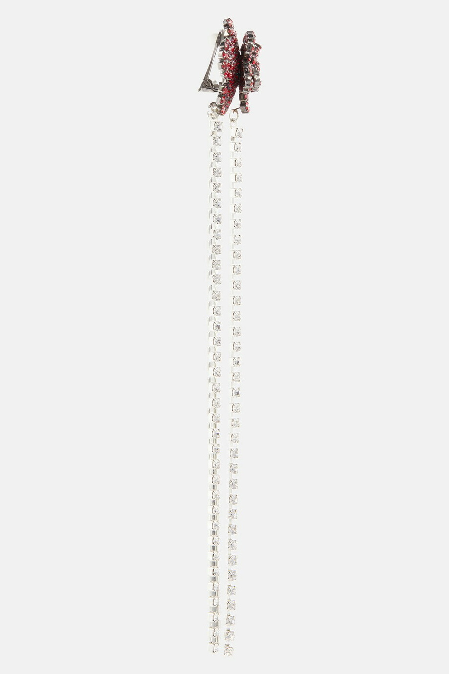 Crystal Rose Tassel Clip On Earrings-purelyfable