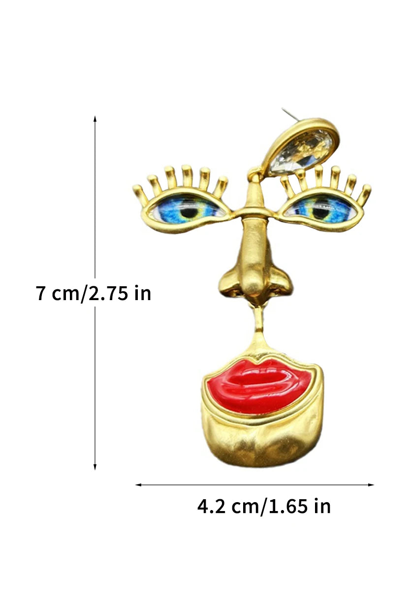 Evil Eyes Retro Face Stud Earrings-purelyfable