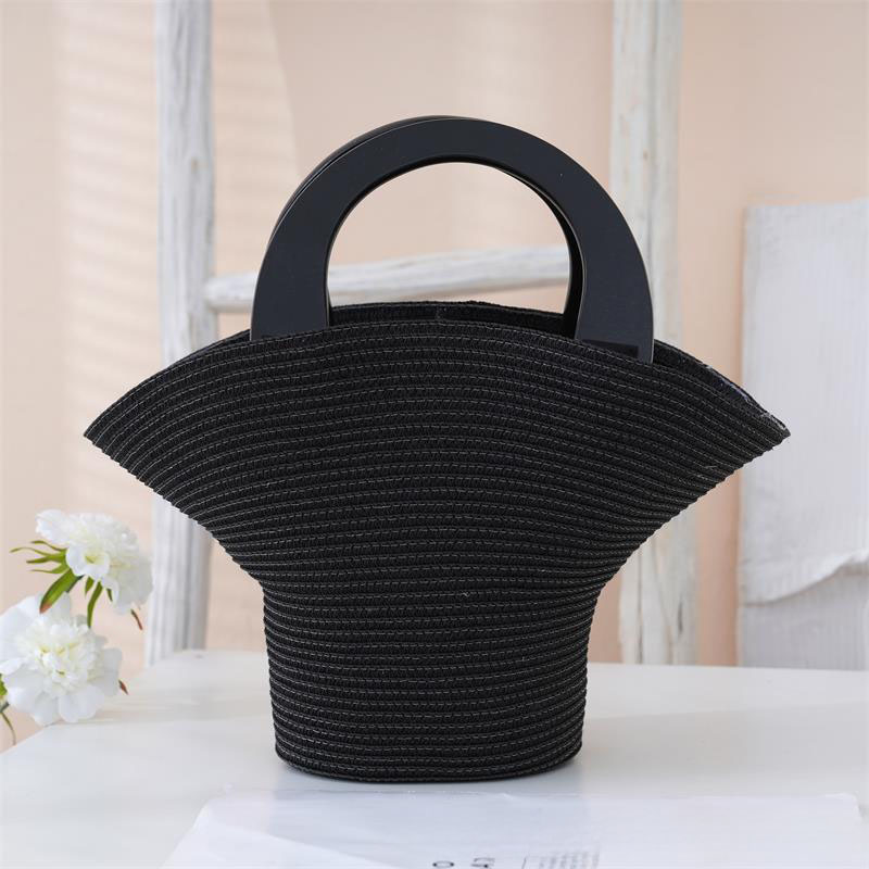 Off-White Wheat Straw Woven Bag