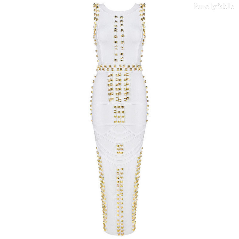 Anabella White Sleeveless Bandage Dress