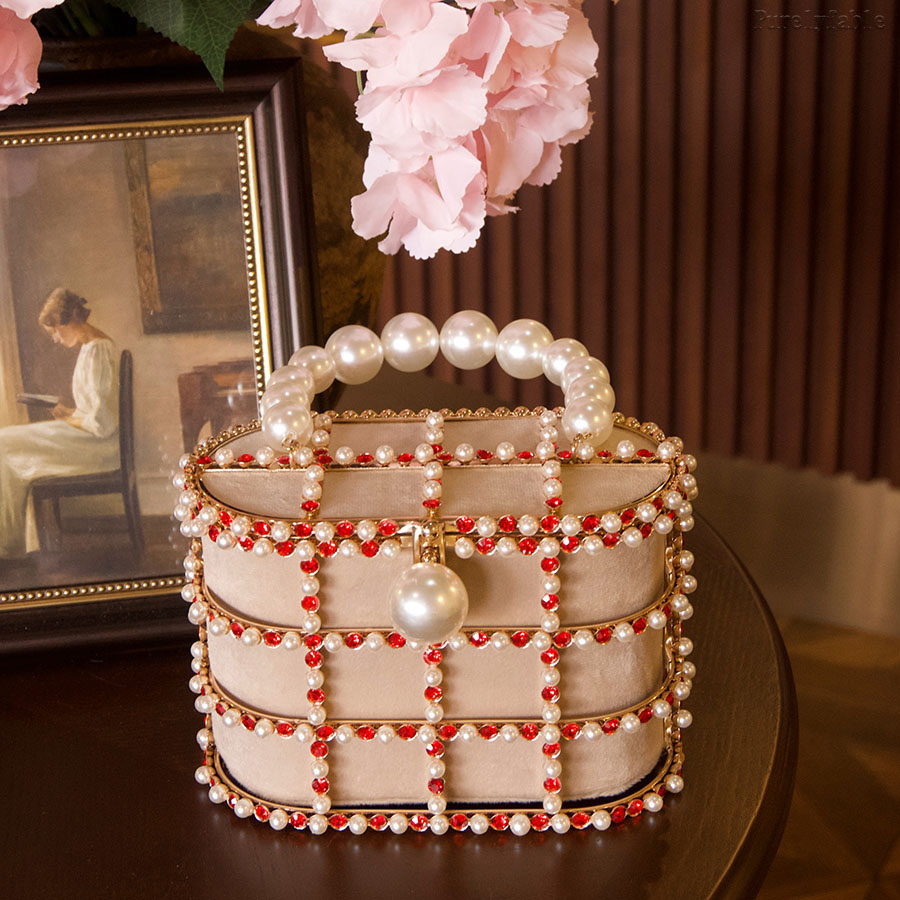 White Bird Cage Banquet Bag