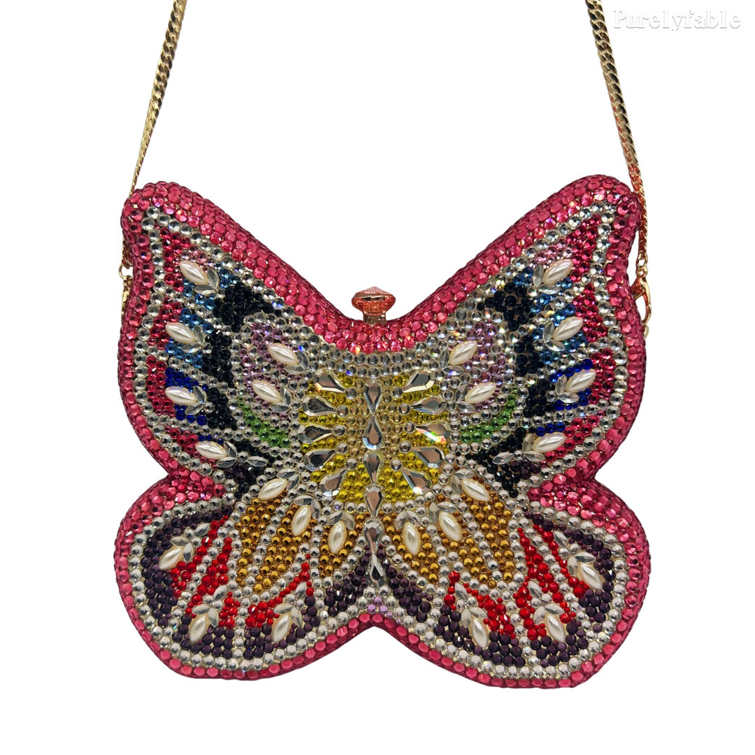 Pink Butterfly Shaped Dinner Bag