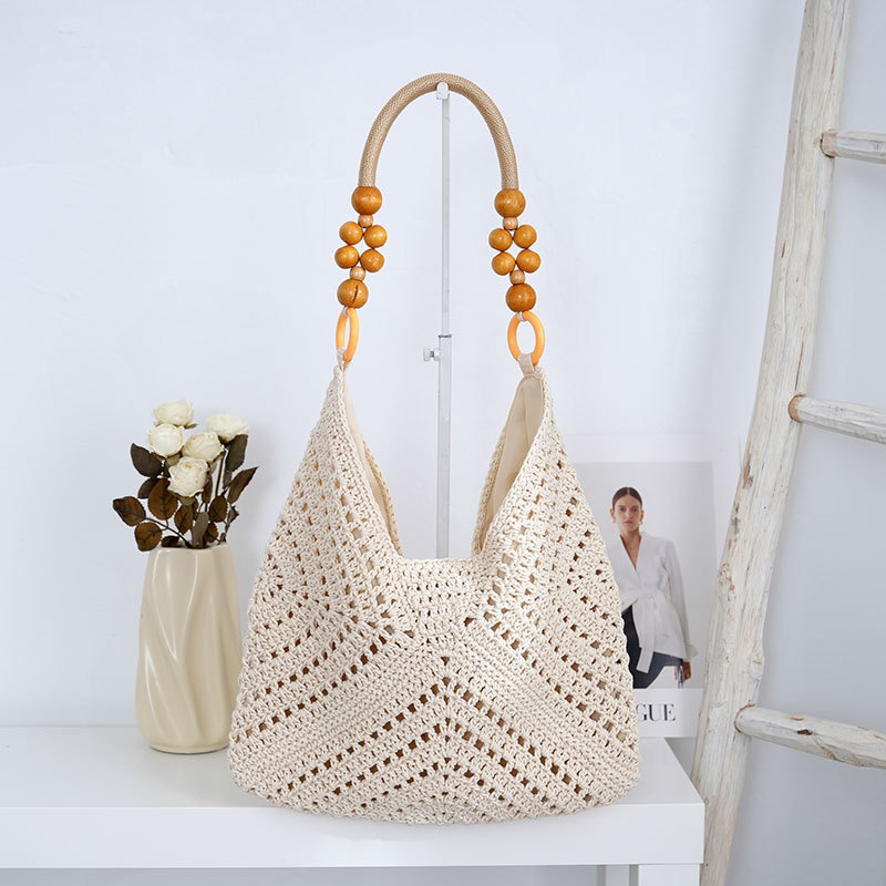 Khaki Woven Shoulder Bag