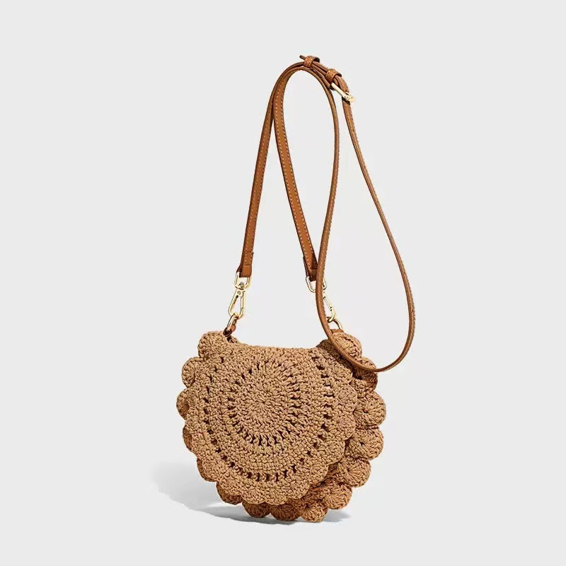Khaki Knitted Crossbody Bag