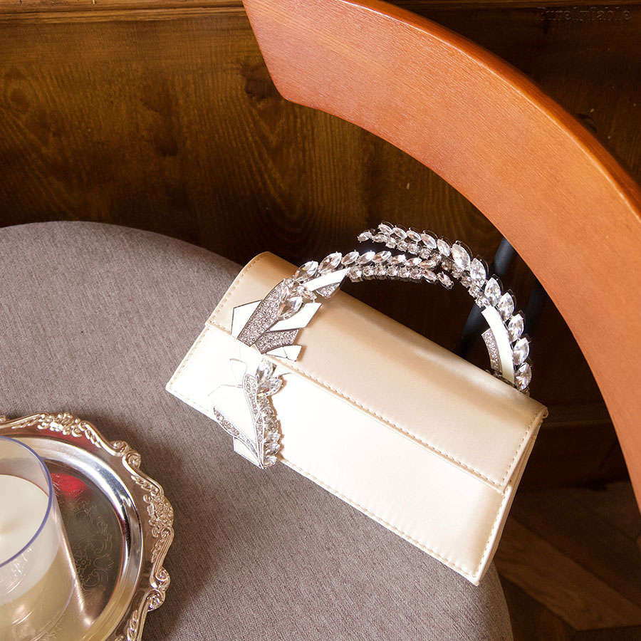 Golden Hand-Held Crossbody Bag