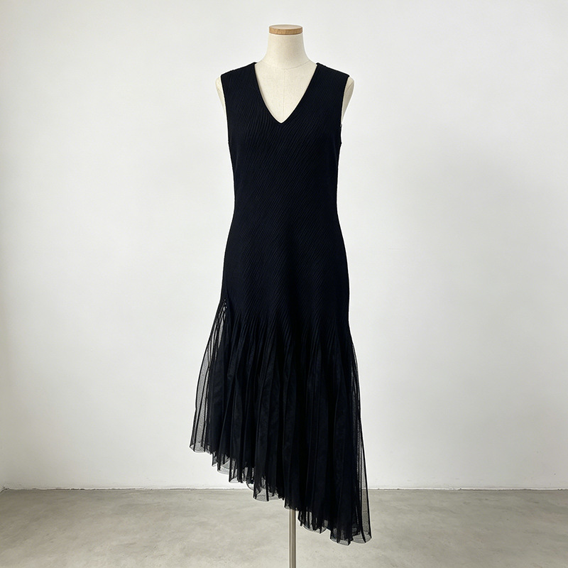 Kati Pink Asymmetrical V-Hem Dress