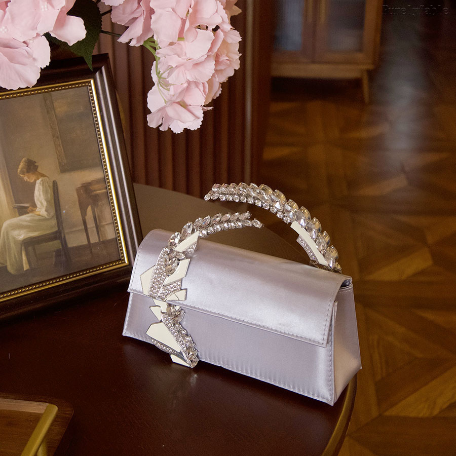 Golden Hand-Held Crossbody Bag