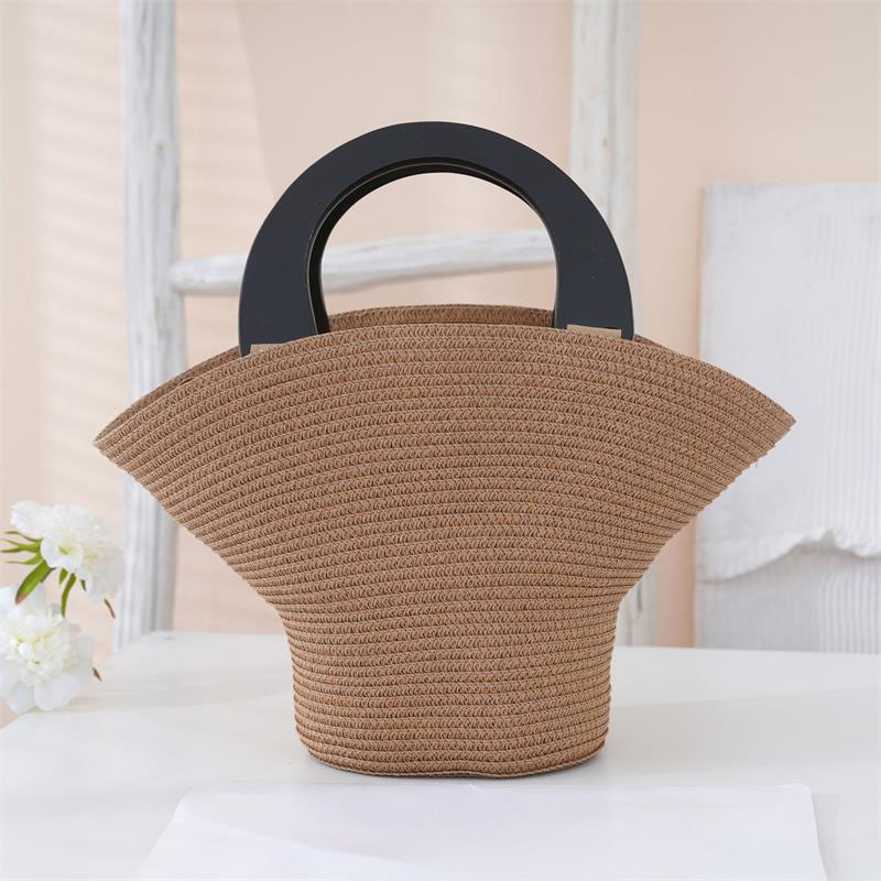 Off-White Wheat Straw Woven Bag