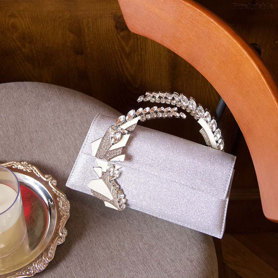 Golden Hand-Held Crossbody Bag