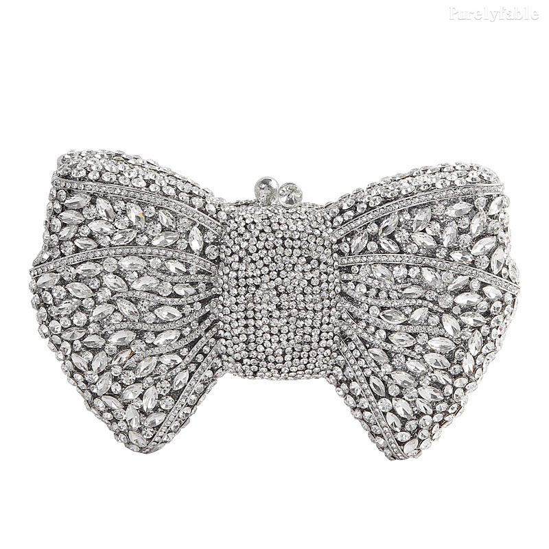 Golden Bottom and Diamond Bow Banquet Bag