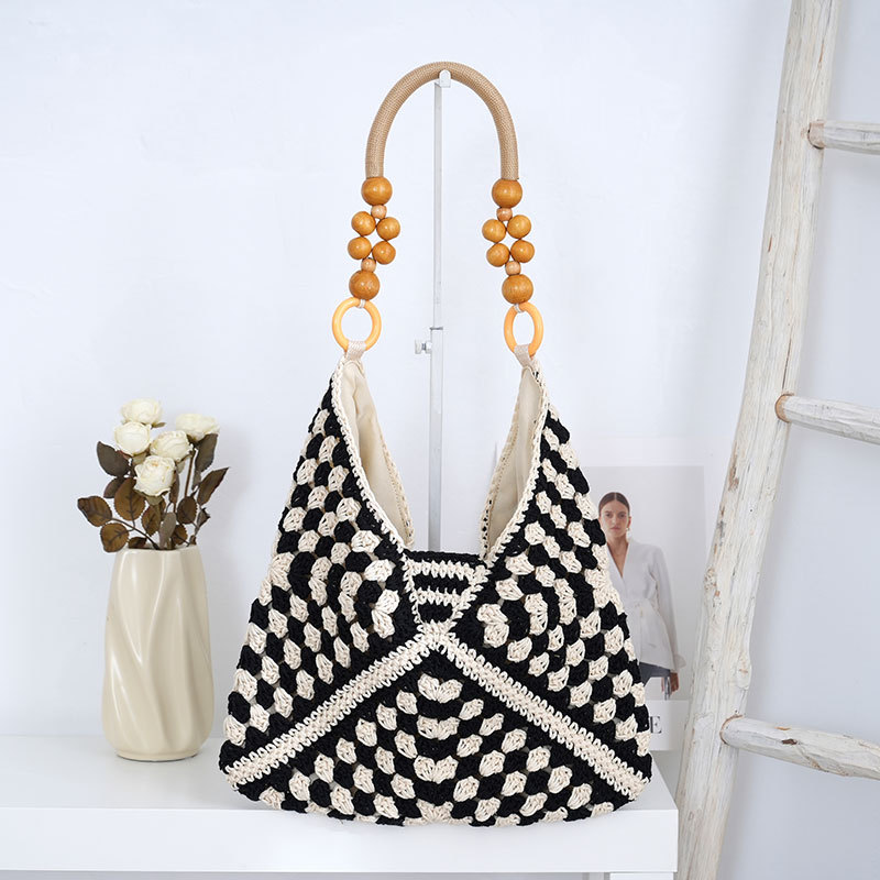 Khaki Woven Shoulder Bag
