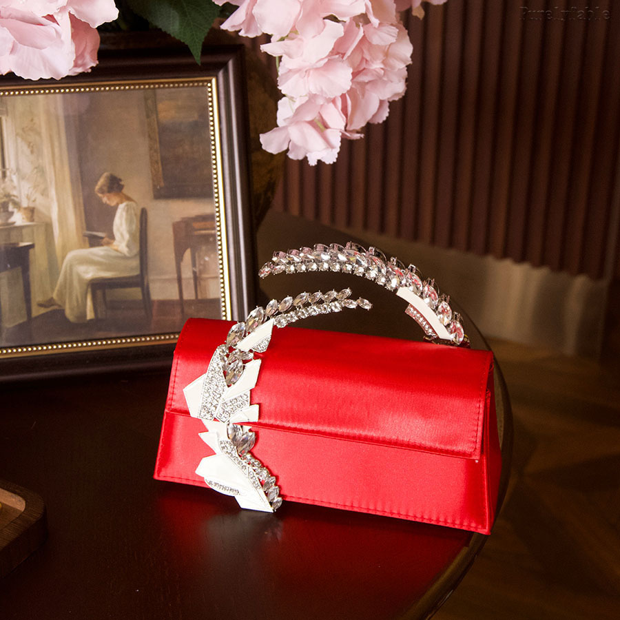 Golden Hand-Held Crossbody Bag