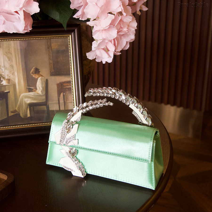Golden Hand-Held Crossbody Bag