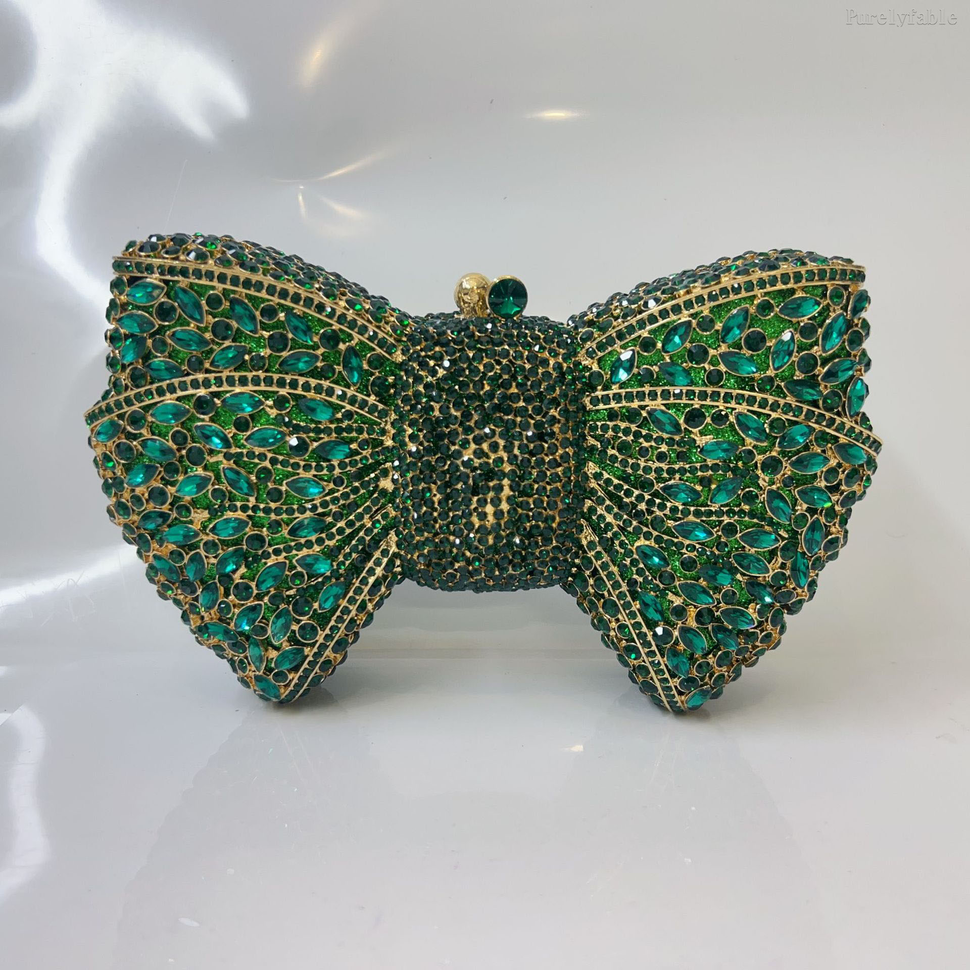 Golden Bottom and Diamond Bow Banquet Bag