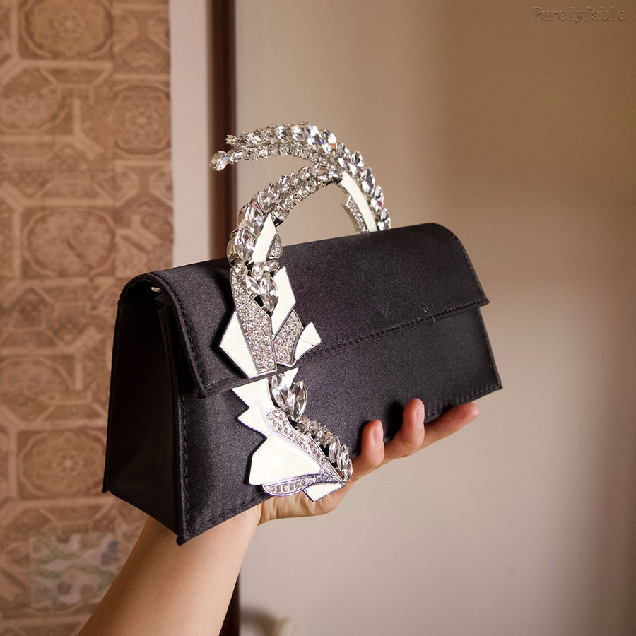 Golden Hand-Held Crossbody Bag