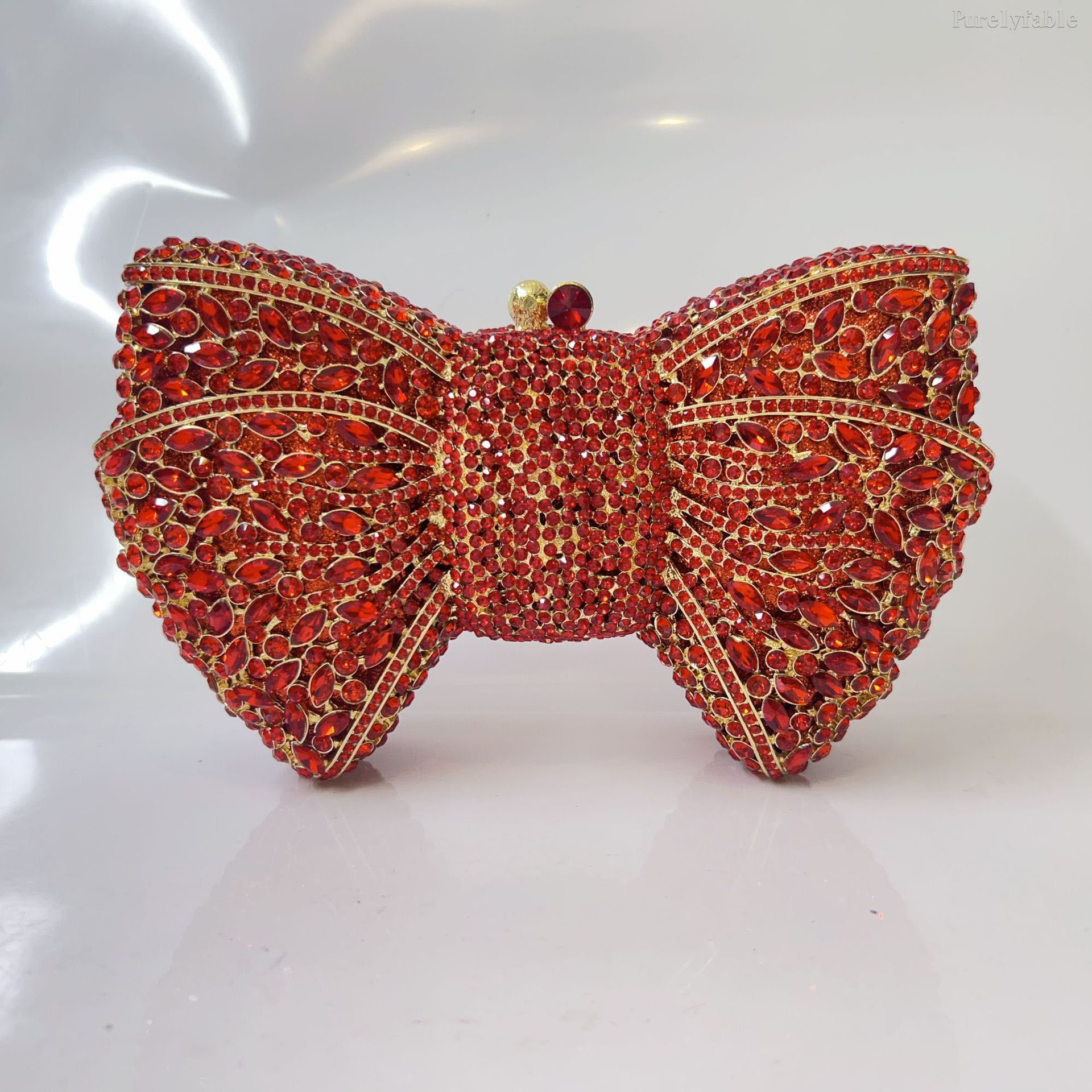 Golden Bottom and Diamond Bow Banquet Bag