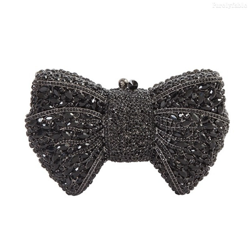 Golden Bottom and Diamond Bow Banquet Bag