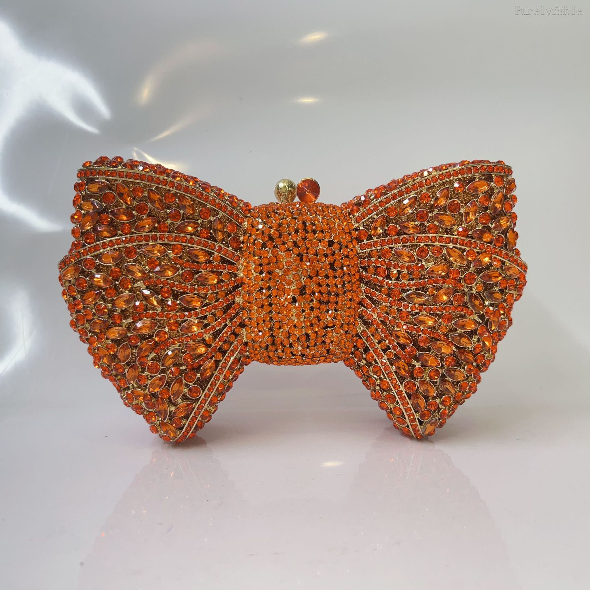 Golden Bottom and Diamond Bow Banquet Bag