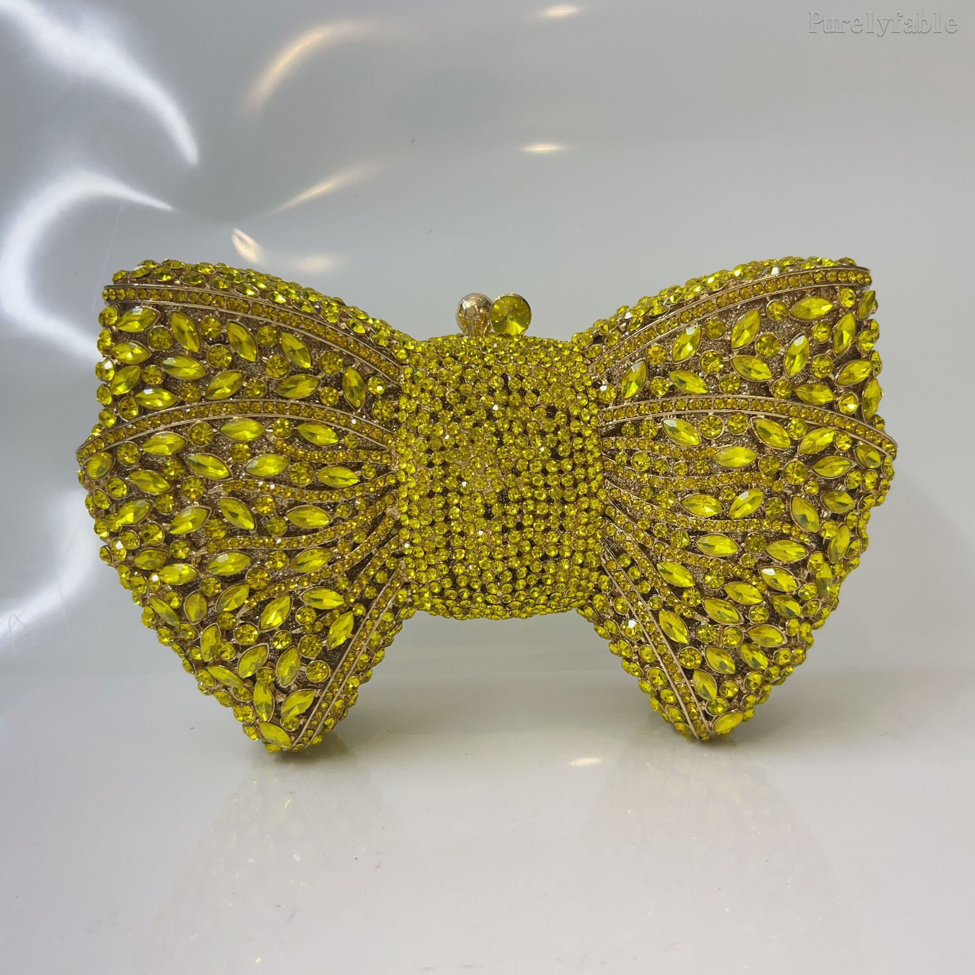Golden Bottom and Diamond Bow Banquet Bag