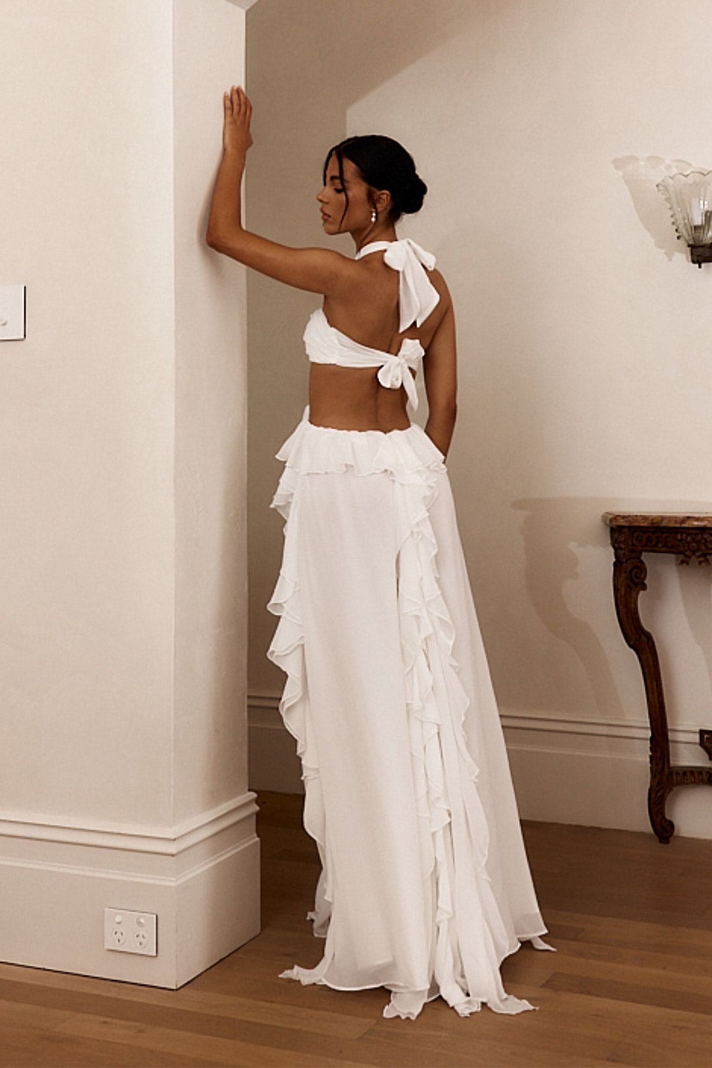 Maggie Halter Cut-Out Ruffle Maxi Dress-purelyfable