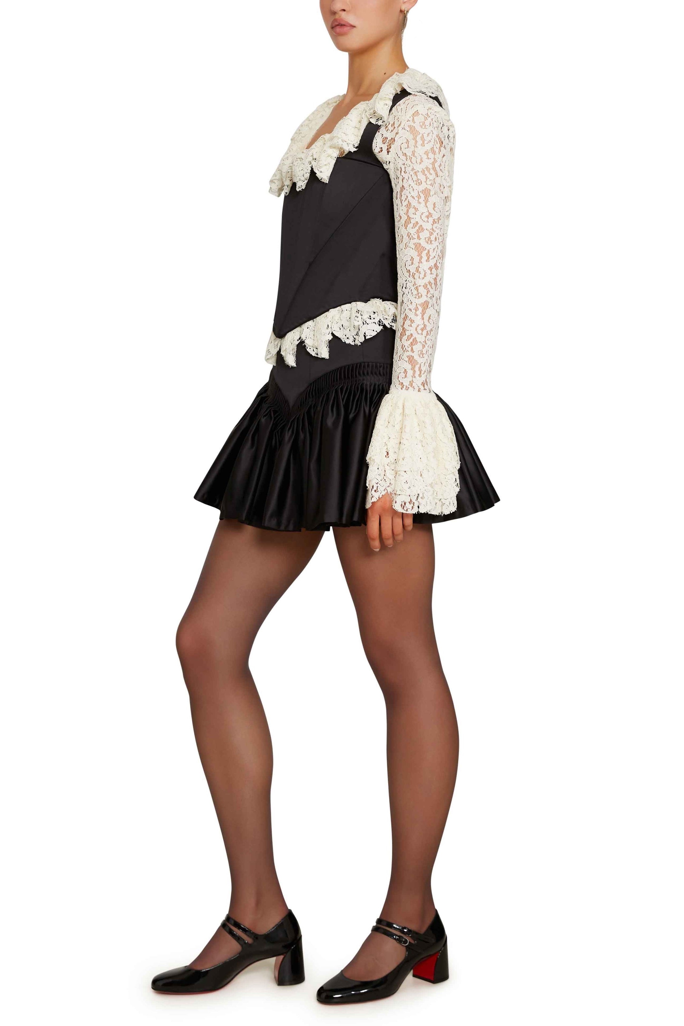 Mona Square Neck Velvet Corset Set-purelyfable