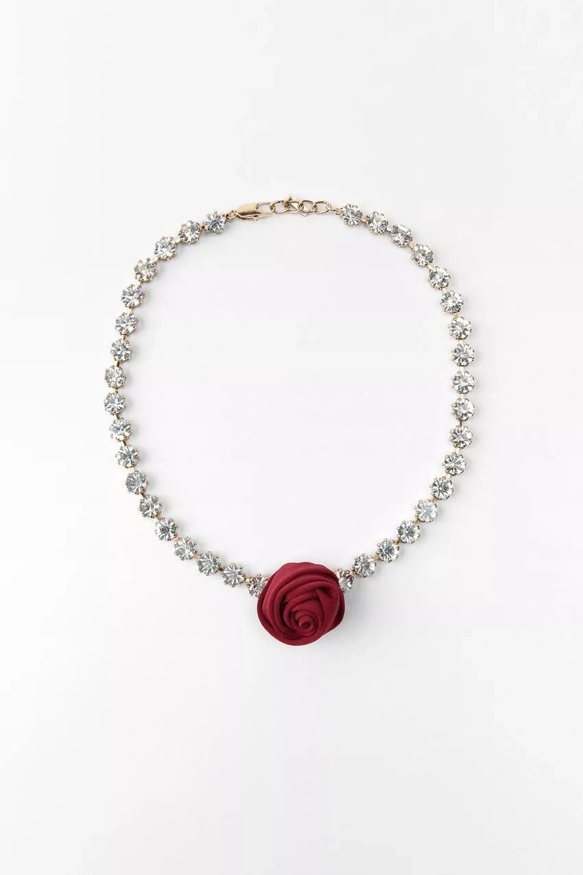 Two-Pack Rose Rhinestones Necklace Set-purelyfable