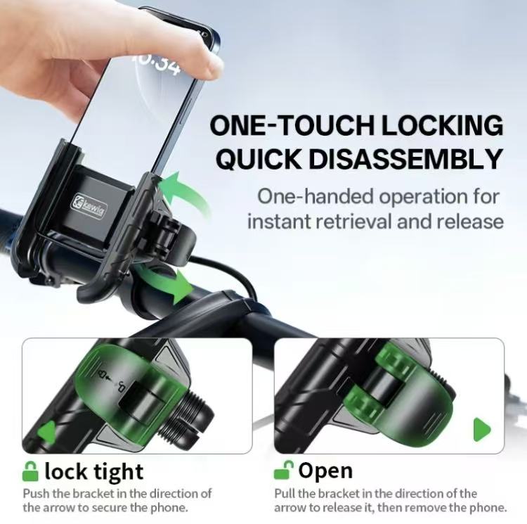 KEWIG M29  Bike Phone Mount, Aluminum Anti-Theft Handlebar Cell Phone Holder, 360° Rotation, One-Hand Quick Lock/Release for 5.2-7.2" iPhone & Android, Fits Bicycle, Scooter.phone holder for car car phone mount Motorcycle Accessories Motorcycle Stand
