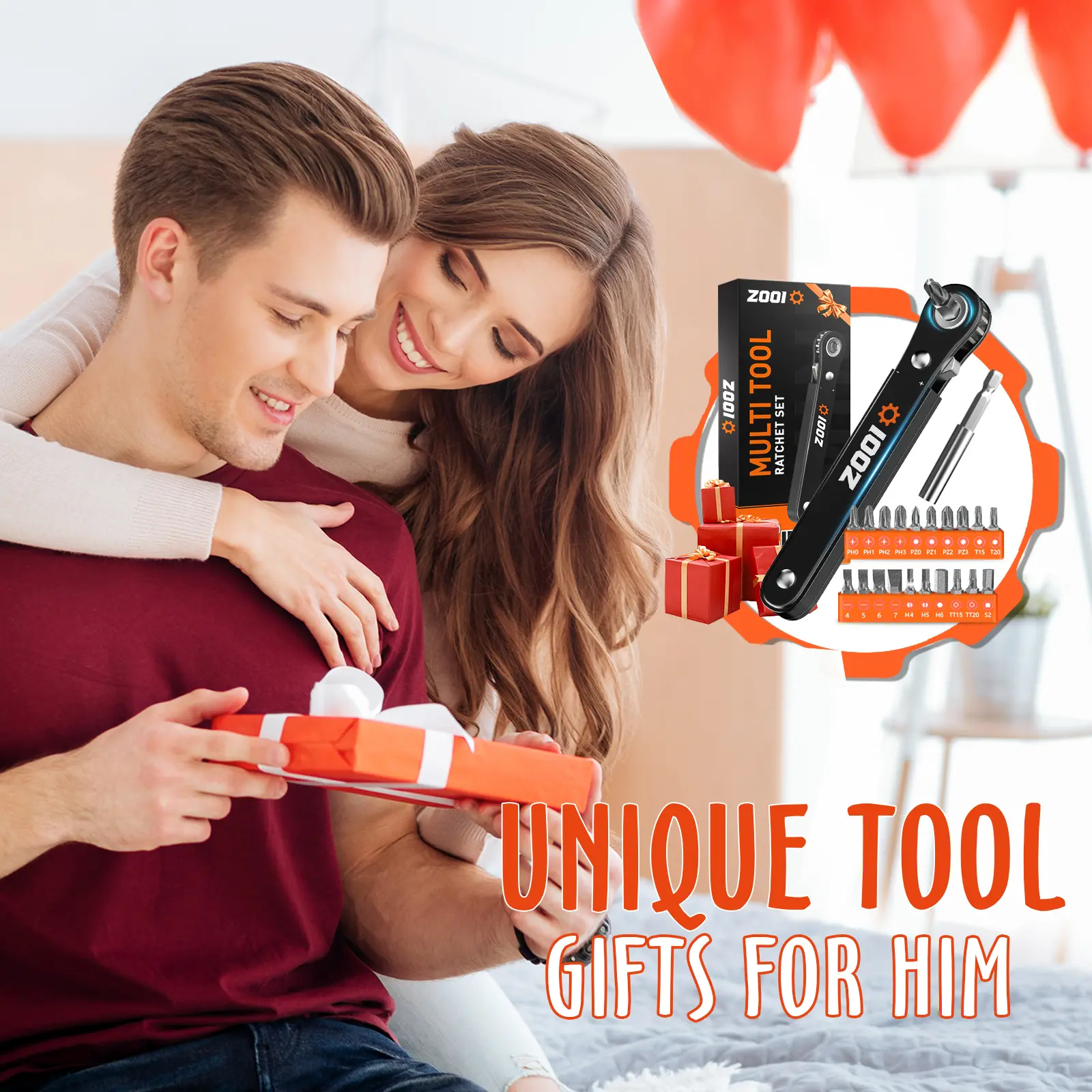 Gifts for Men 22 in 1 Multifunction Screwdriver, 90 Degree Right Ratchet Screwdriver Set, Ratcheting Pocket Screwdriver Gifts for Men, Household Repair Tool Kit for Furniture, Father's Day& Birthday Gifts for Men Dad