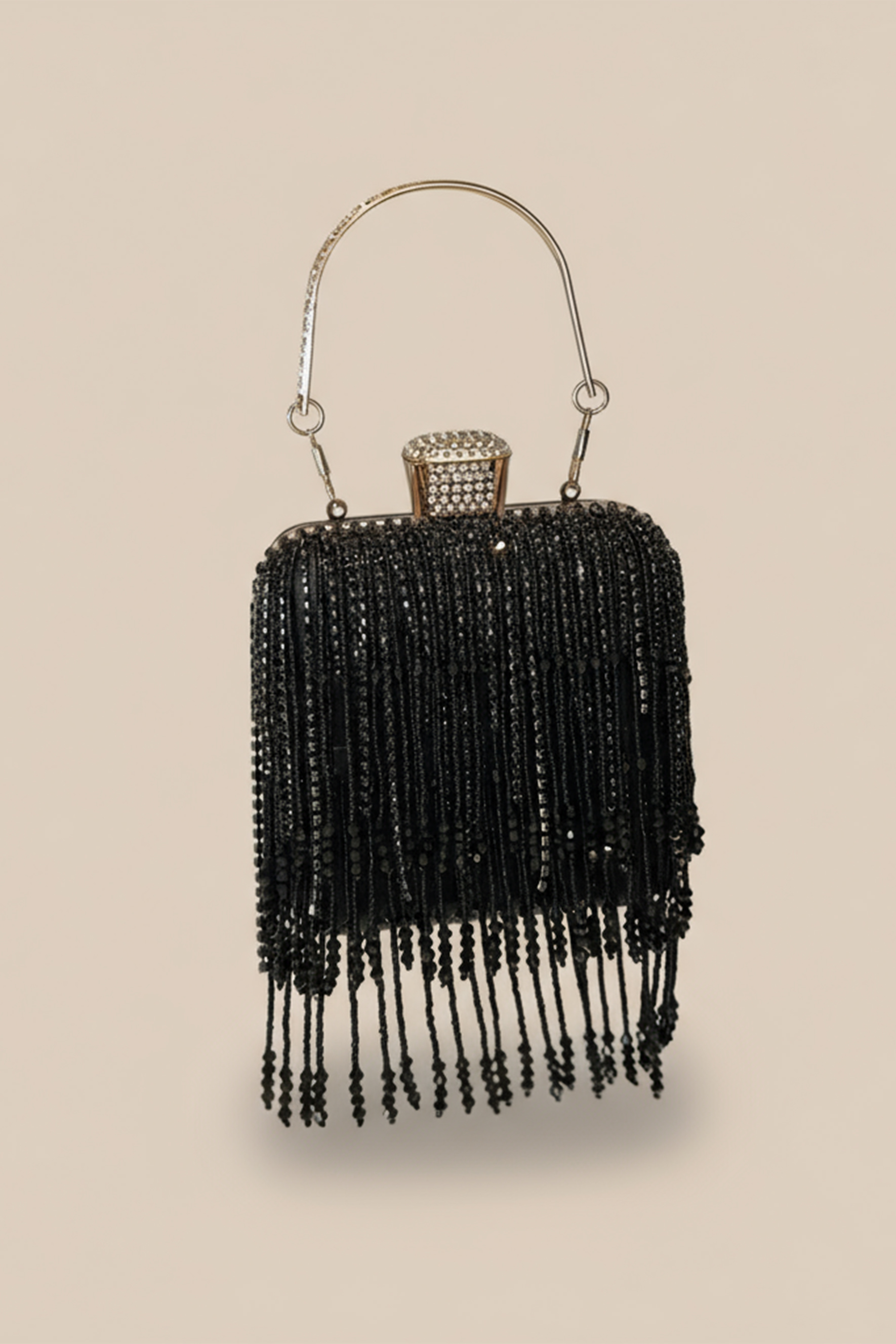 Beaded Fringe Clutch Bag-purelyfable