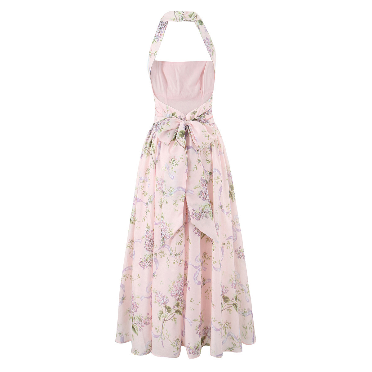 Elise Floral Print Open Back Midi Dress-purelyfable