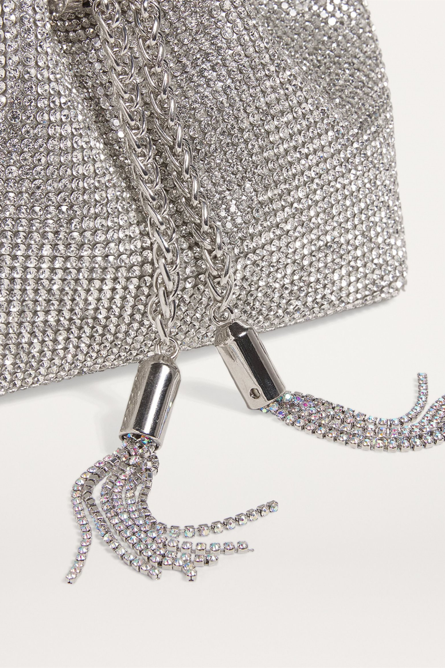 Crystal Embellished Bucket Bag-purelyfable