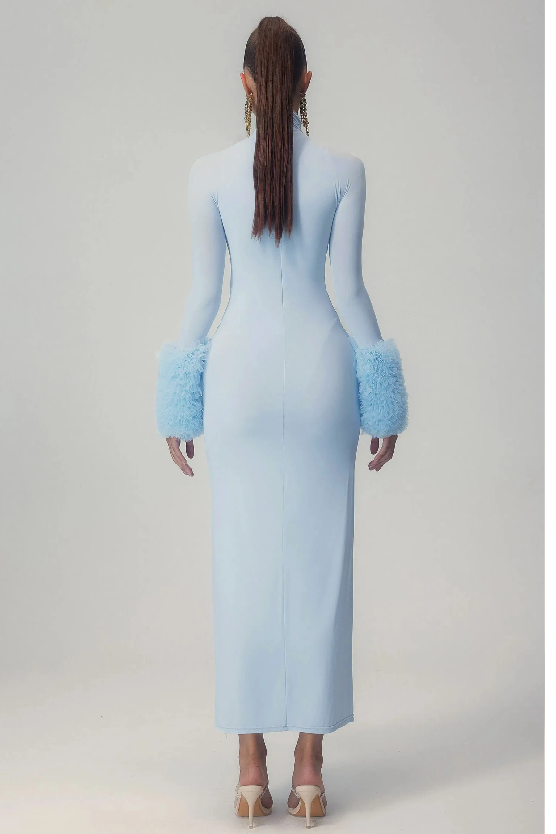 Elvira Long Sleeves Turtleneck Maxi Dress-purelyfable