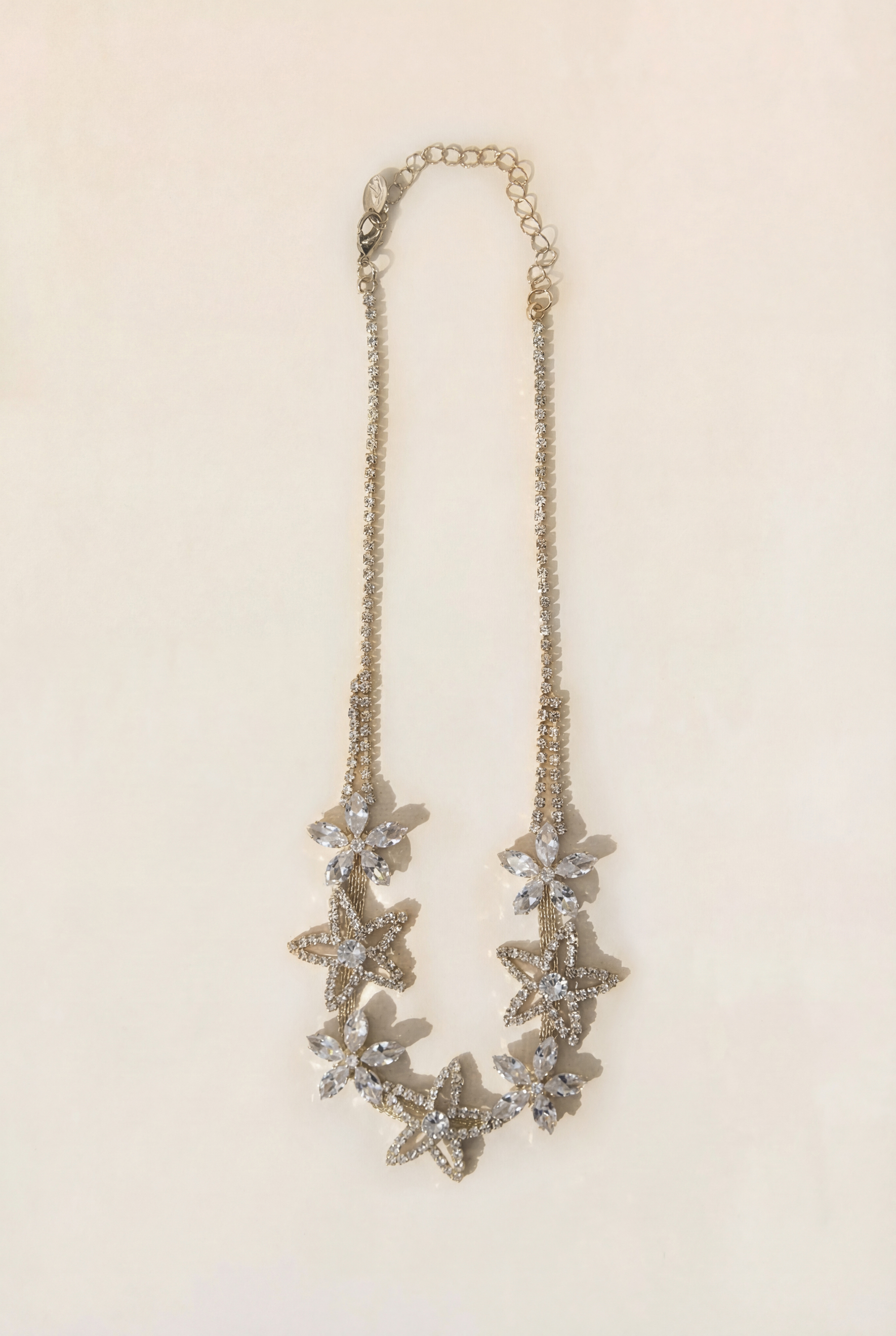 Crystal Floral Statement Necklace-purelyfable