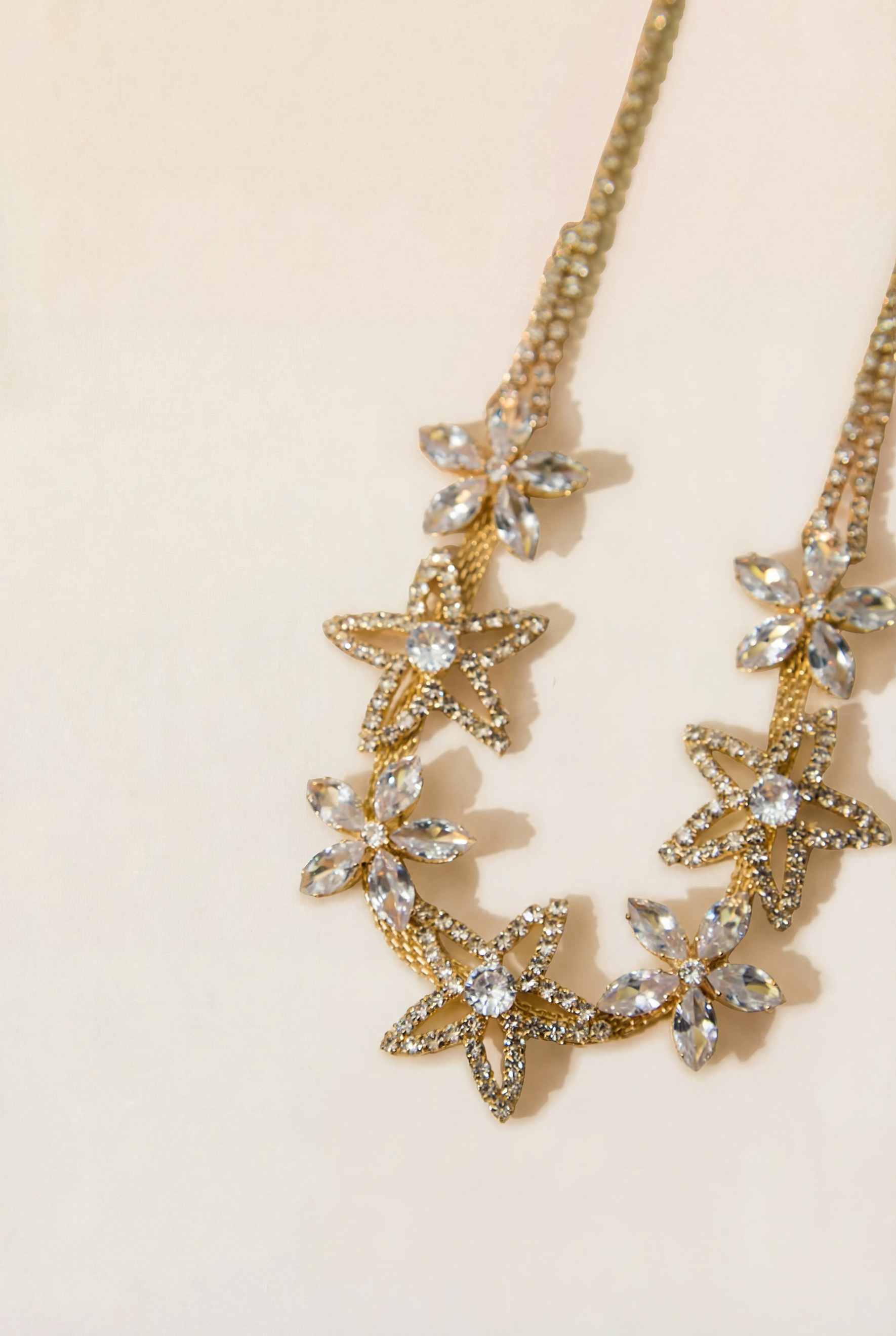 Crystal Floral Statement Necklace-purelyfable