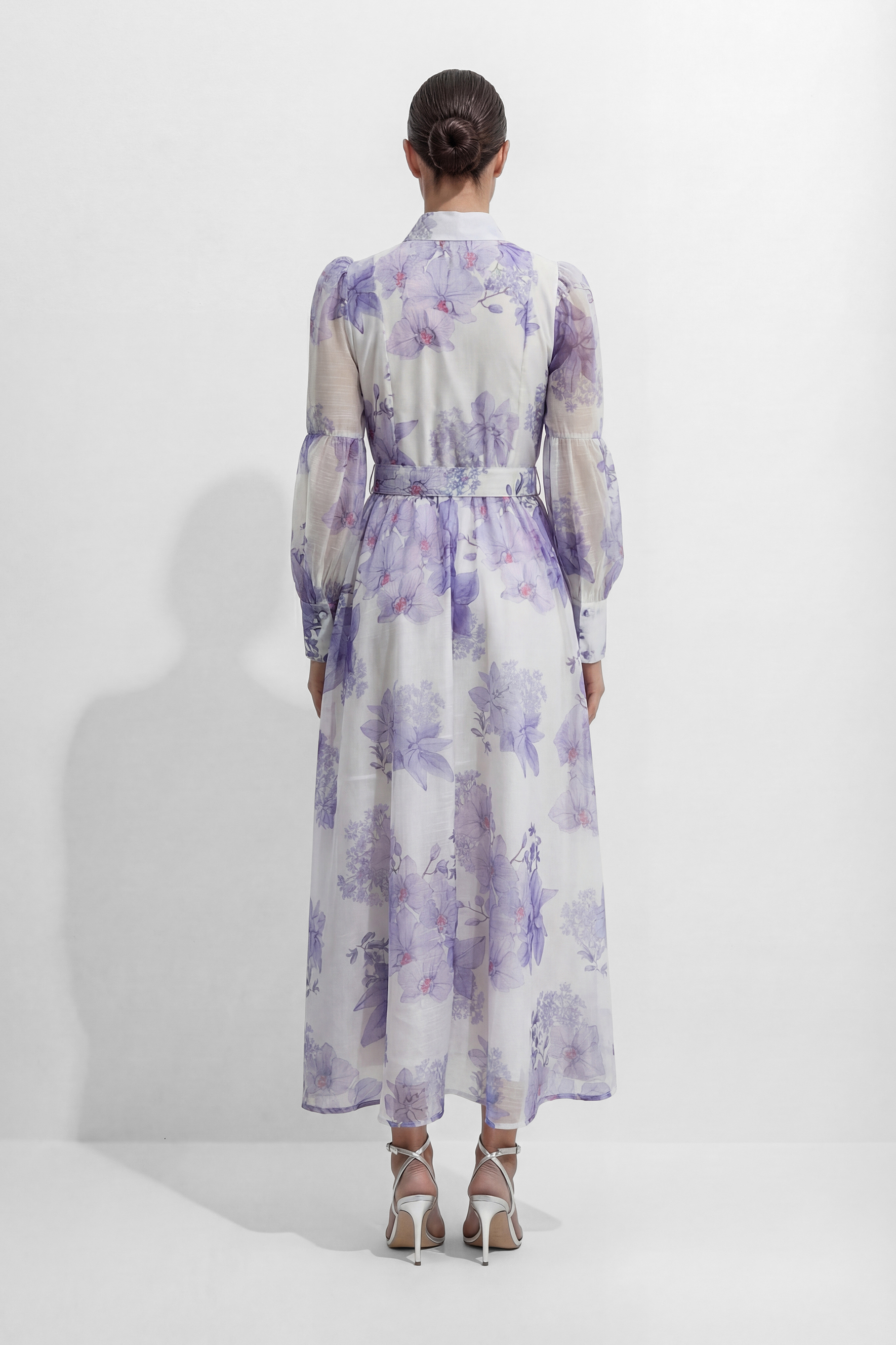 Truly Mine Purple Floral Print Sheer Sleeve Maxi Dress-purelyfable