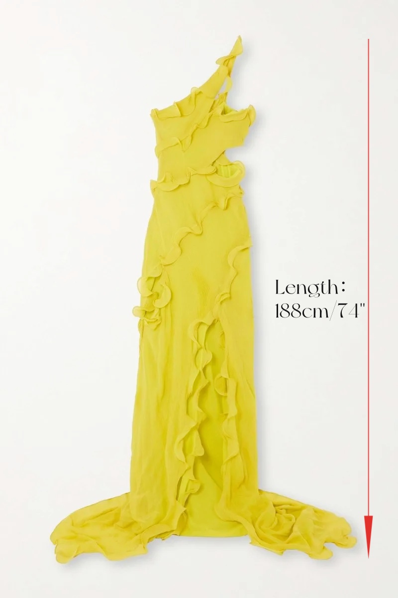 Gloria One Shoulder Ruffle Maxi Chiffon Dress-purelyfable